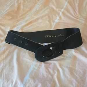 Express Black Leather & Suede Belt M vintage